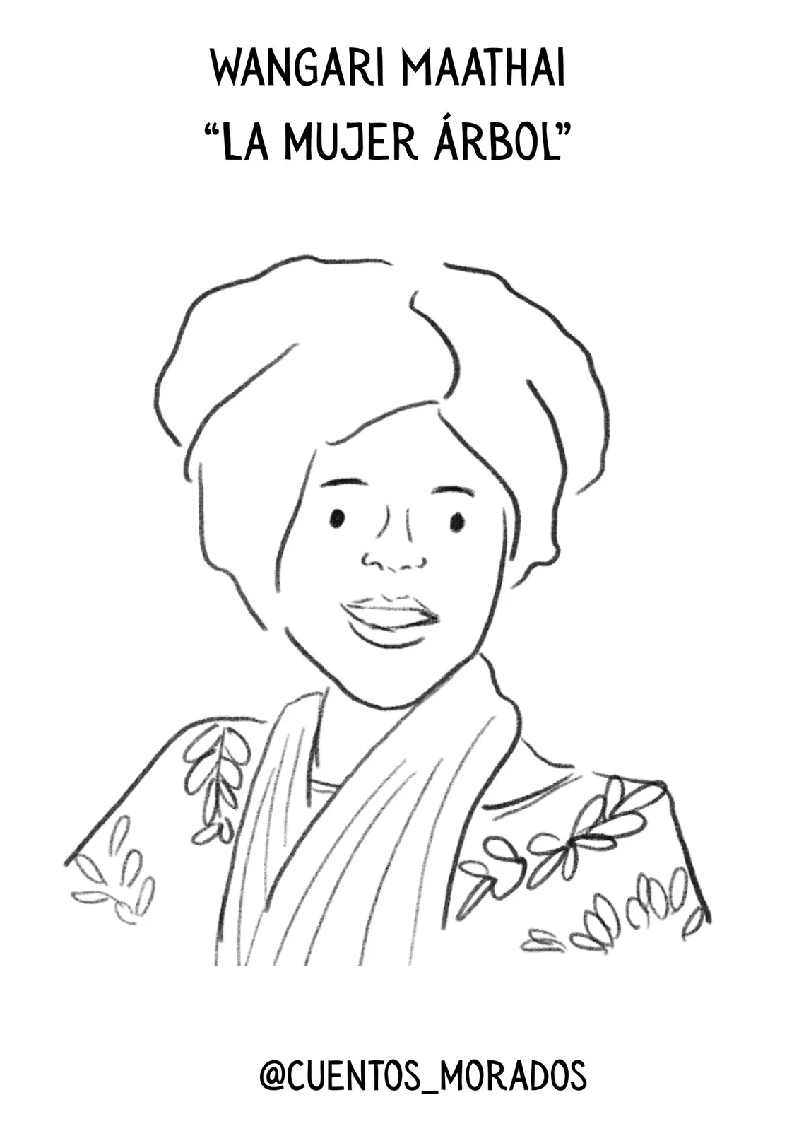 Wangari para colorear